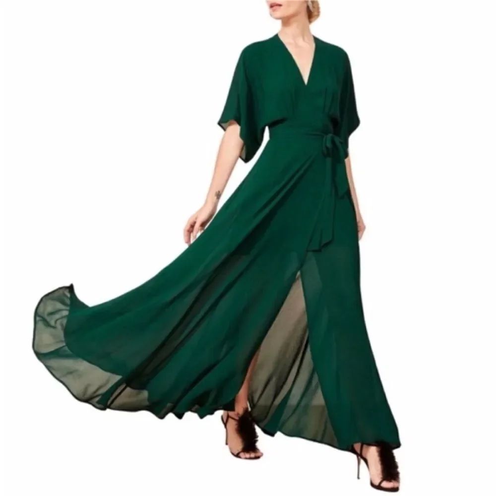 Reformation Winslow Dress Emerald $348